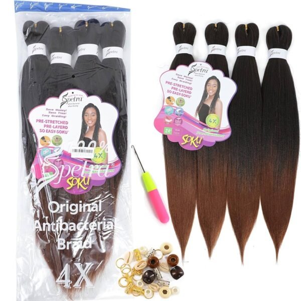 Soku Blended Human Hair Yaky Bulk 18 inches Color 2
